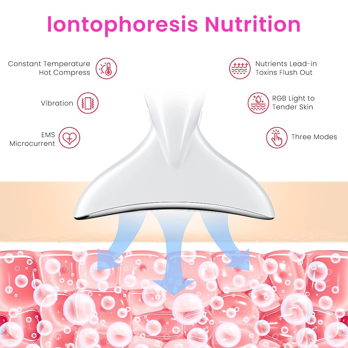 HANNEA EMS Beauty Machine for Anti-Aging Neck and Face with 3 in 1 Microcurrent Modes | White