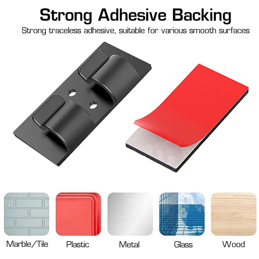 HASTHIP Cable Organizer for Christmas and Decorative Lights featuring Dual Slot Grip | 25pcs Black Plastic Clips