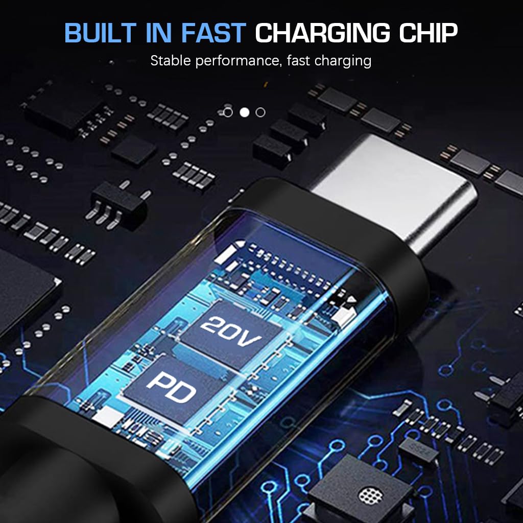 Verilux USB C to DC Cable for Laptops and Routers with 11 Tips and 3.3 ft Length | Adjustable 5V‑20V Output and LED Voltage Display