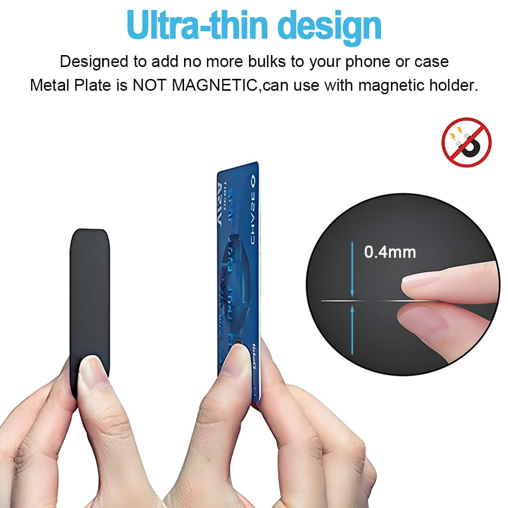 ZORBES Metal Plates for Magnetic Phone Mounts with Ultra Thin Design and 6Pcs Set | 3.5cm Round and 4x5.8cm Rectangle