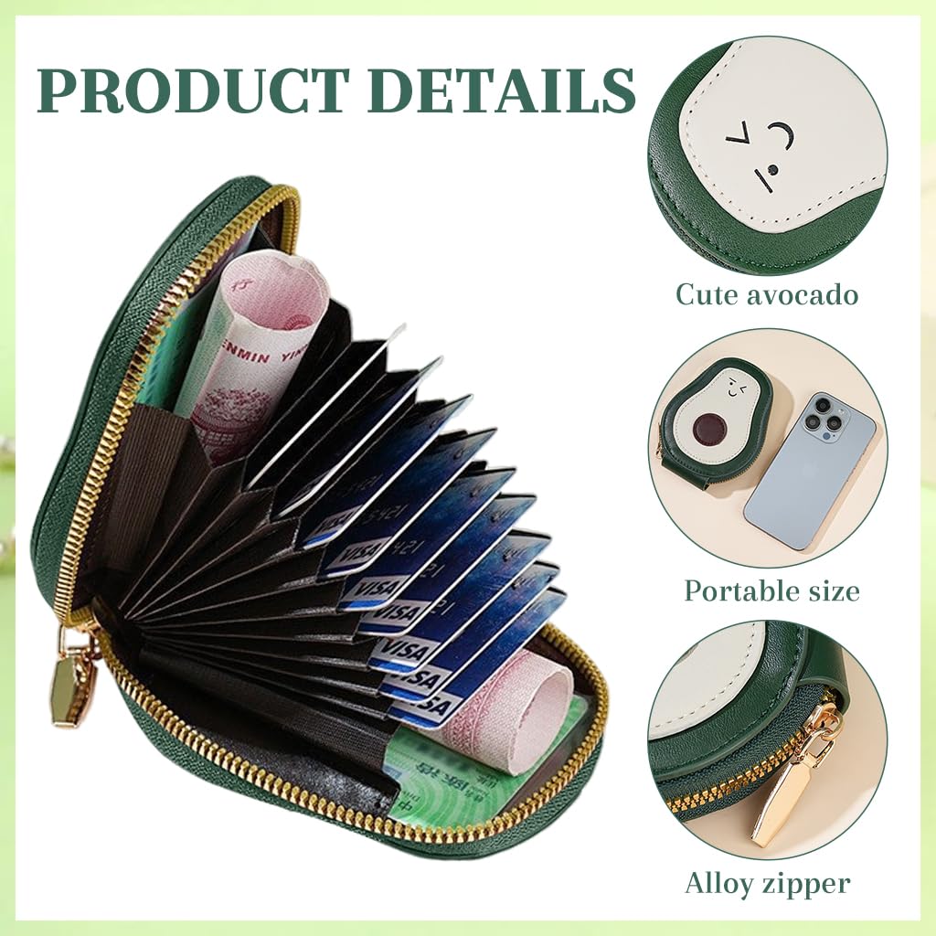 ZIBUYU Card Bag for Women featuring 9 Card Slots and Zipper Pouch | PU Mini Purse 10.6x8.5cm