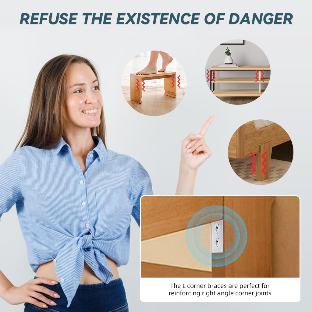 Serplex Metal Shelf Brackets for Wall and Wardrobe Shelves with 5 Screw Holes | 24Pcs Galvanized Steel 4cm Right Angle Supports