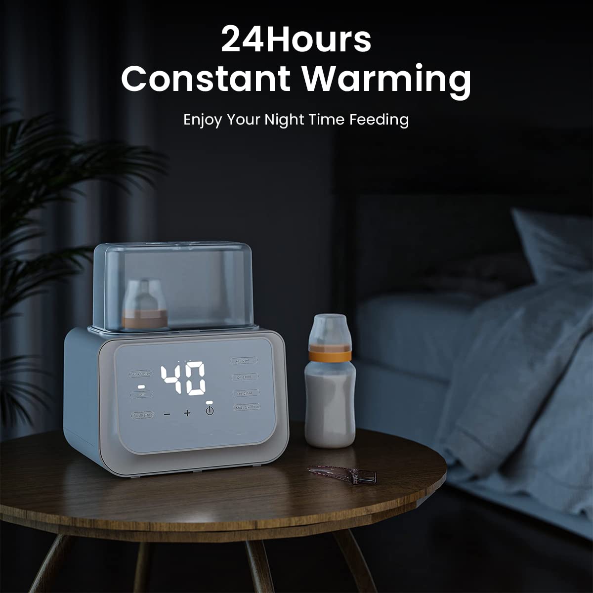 Supvox Baby Bottle Warmer for Milk Feeding with 8 in 1 Double Bottle Design | 3–7 Mins Fast Heating and 24H Keep Warm Sterilizer