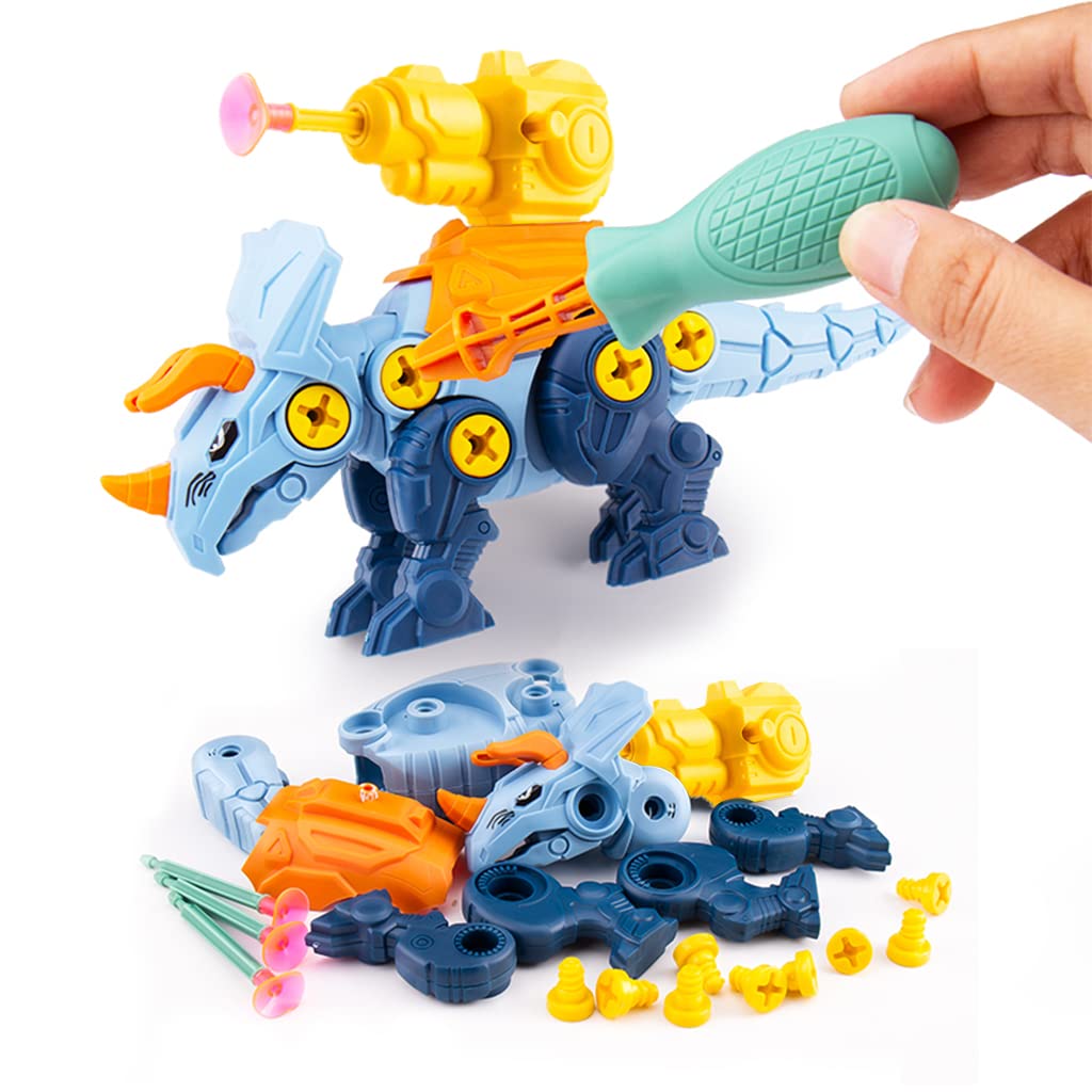PATPAT Dinosaur Toy for Kids STEM Building with Screwdriver and Egg Case | Safe ABS Gift