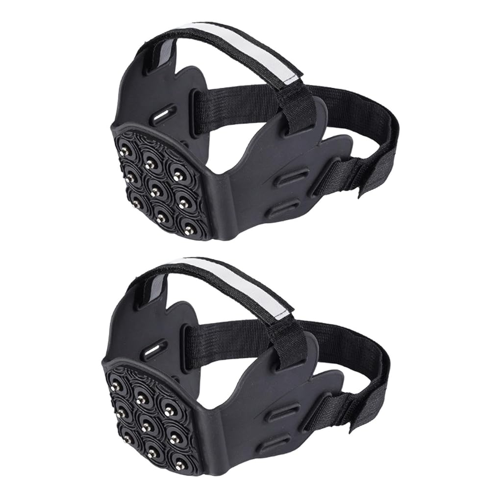 Proberos® Spikes Ice Crampons Shoe Grips, with 9 Steel Spikes and Reflective Strips, Stainless Steel Anti-Slip Traction Cleats for Winter Hiking, Mountain Roads, Outdoor Walking, for Shoe Size UK 7-10