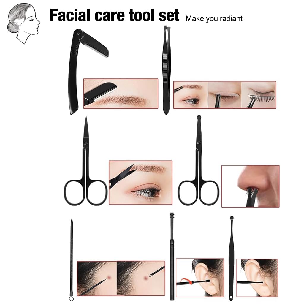 ZIBUYU Pedicure Kit for Women and Men with 18PCS Stainless Steel Tools | Ergonomic Grip