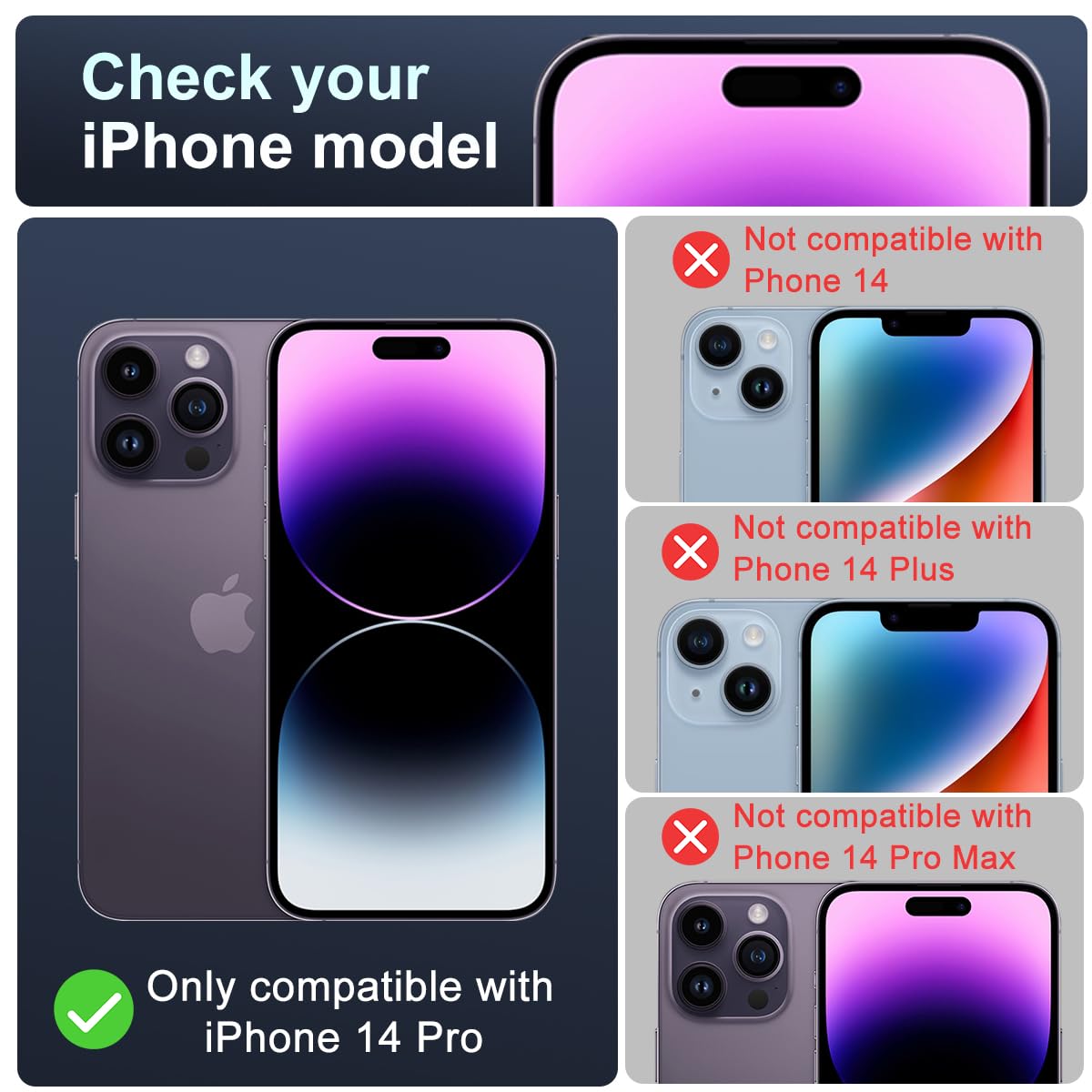 ZEITEL Screen Protector for iPhone 14 Pro with 9H Tempered Glass and Easy Install Kit | 2 Pack