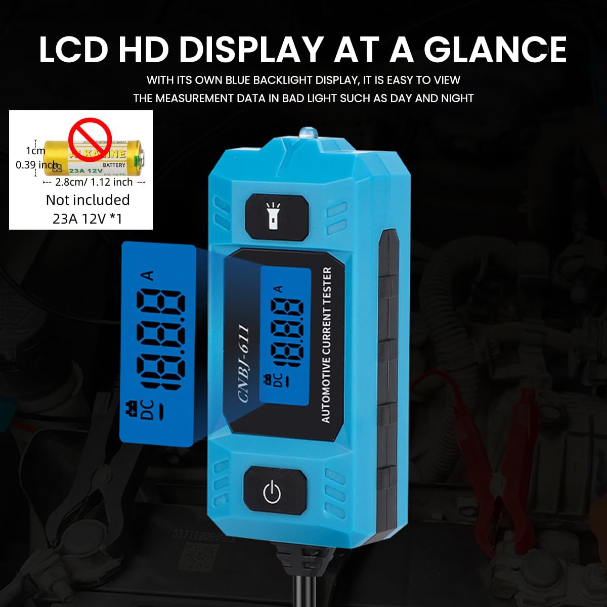 Serplex Car Circuit Tester for Automotive Fuse Diagnosis with LCD Display and LED Light 48V