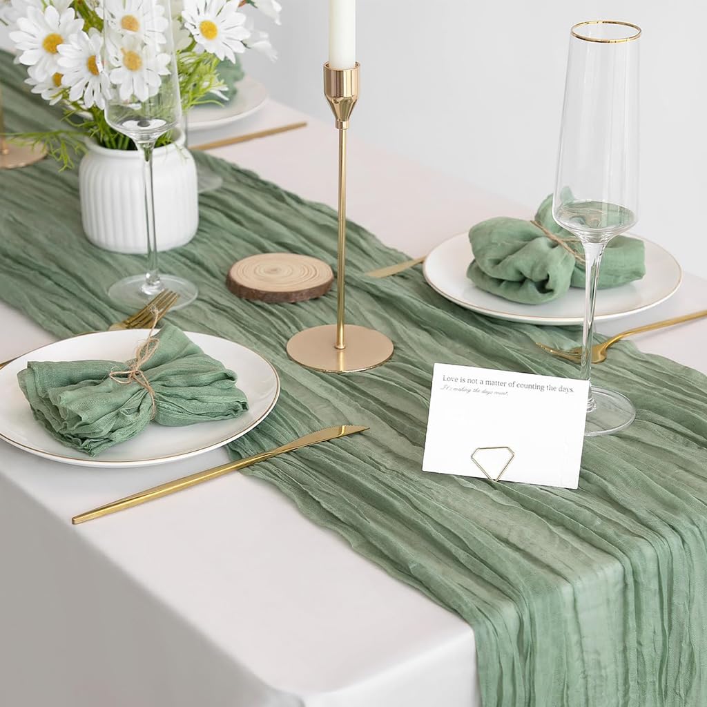 HASTHIP Decorative Fabric Squares for Dining Table with Wrinkled Texture and Mint Green Silk-Like Material 50x50cm Pack of 6