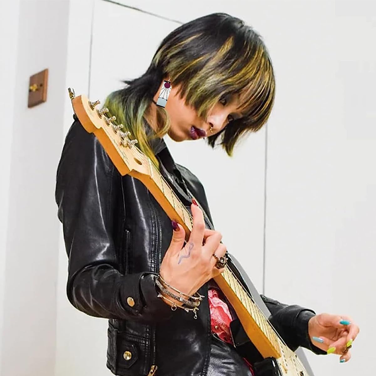 SANNIDHI Anime Cosplay Earrings for Women featuring 2.5×7 cm Pendant with Metal Hook | Acrylic Dangle Jewelry for Girls and Boys