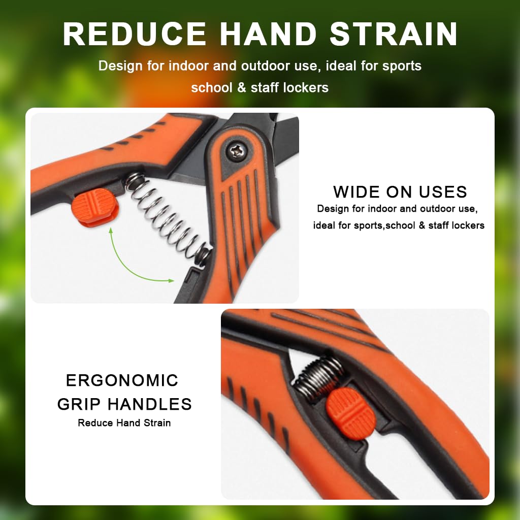 HASTHIP Gardening Scissor for Flower Beds and Orchards with Spring Loaded Design | 16.7cm Stainless Steel Precision Pruner