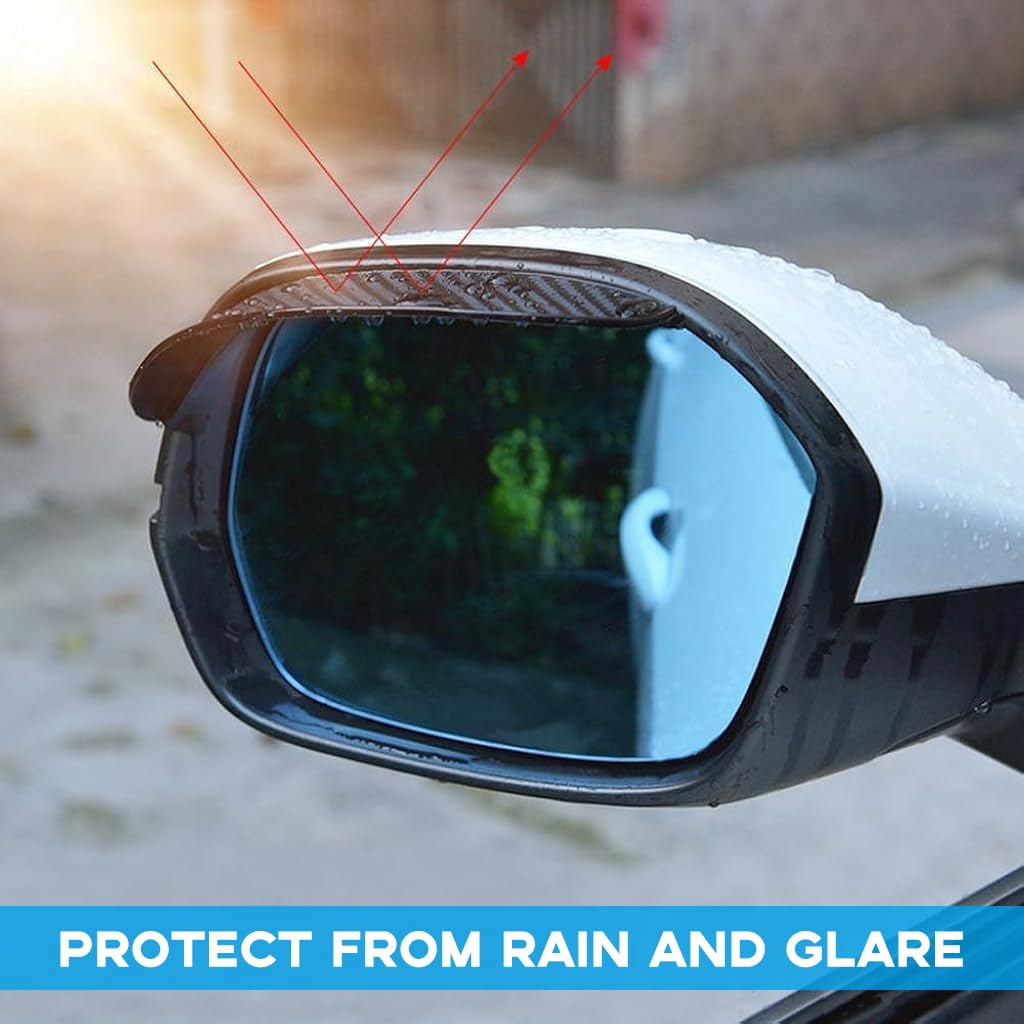 ZIBUYU Car Mirror Rain Protector for Clear Rearview with 16.5×5.5cm PVC Covers | Black