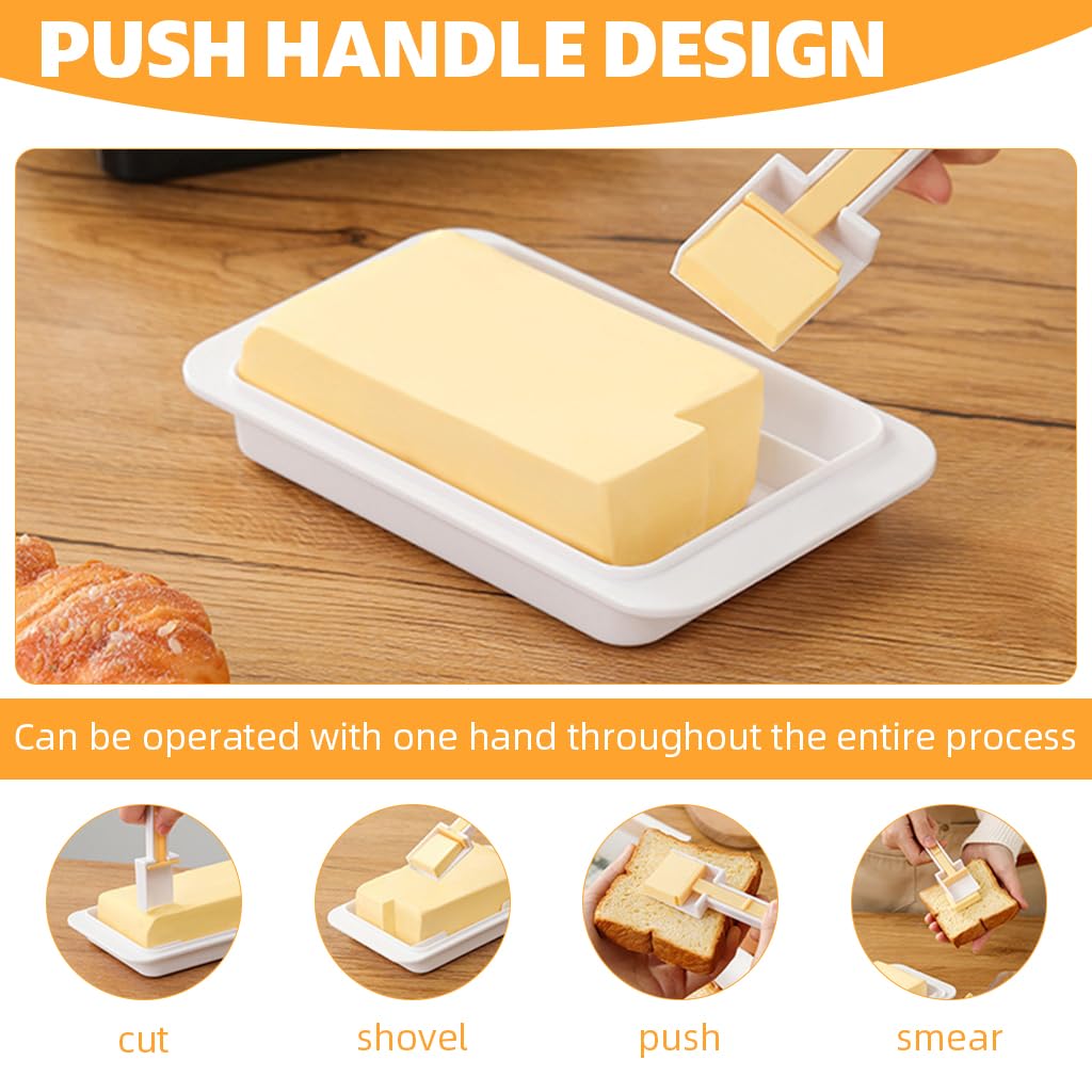 Supvox Butter Cheese Storage Case for 200–500g Blocks with Bottom Guiding Lines | 3 PCS