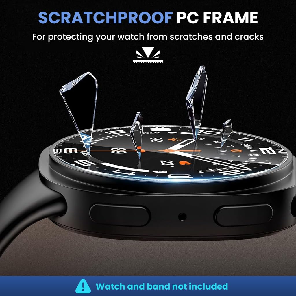 ZORBES Glass Screen Protectors for Samsung Galaxy Watch 8 44mm with Auto Alignment Tool and Anti Glare Finish
