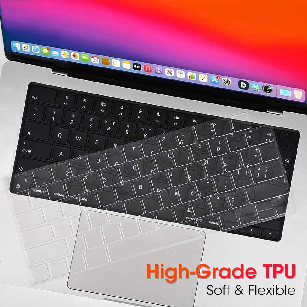 ZORBES Keyboard Cover for MacBook Air M2 15.3 and 13.6 inch featuring 0.13mm ultra thin clear TPU protection