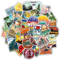 ZIBUYU® Scrapbook Stickers Set World Travel Scenery Theme Sticker for DIY Crafts Photo Album Stickers Art Aesthetic Stickers Skateboard Stickers Phone Case Sticker - 50 Pieces