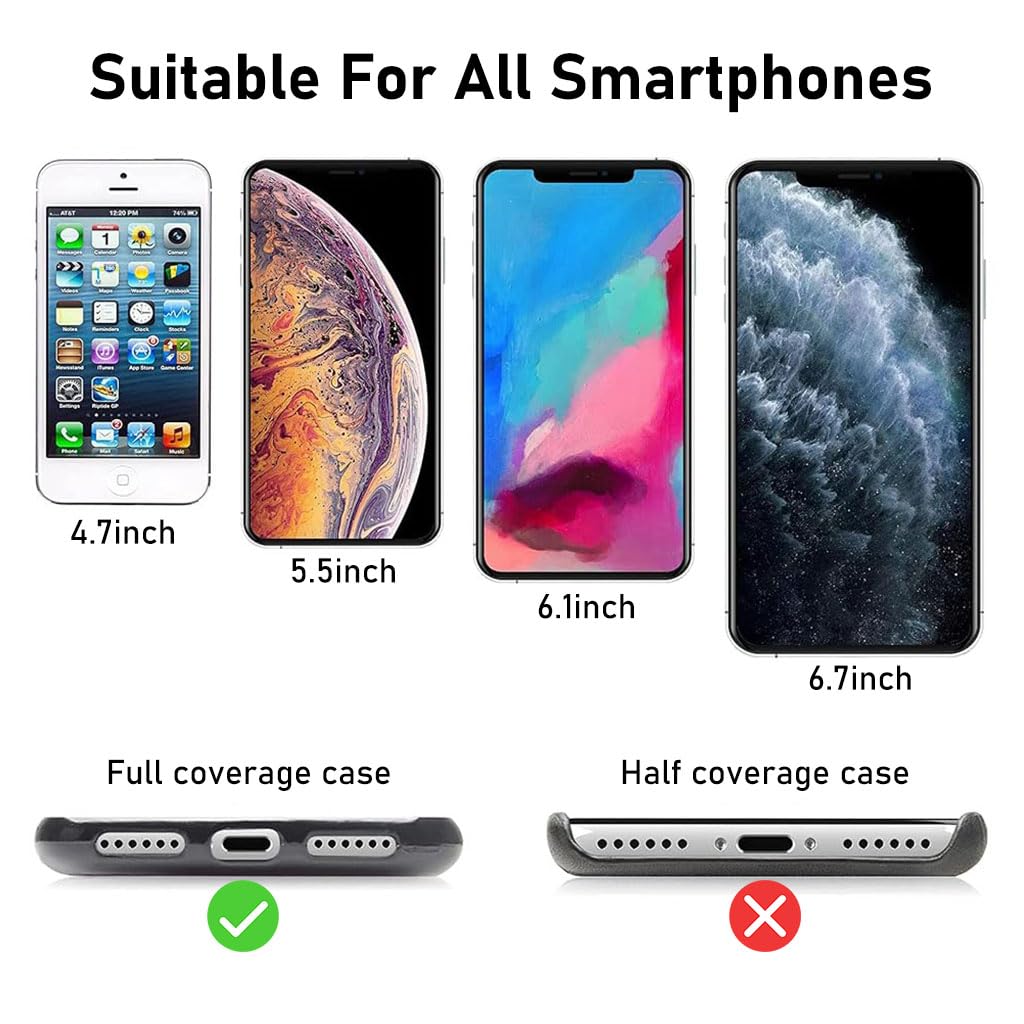 ZORBES Phone Lanyard Phone Hand Strap Set Phone Neckstrap for All Phone Case Adjustable Black Phone Sling with 2 Self-Adhesive Inserts Phone Sling Hand Strap, Not Includes Phone Case