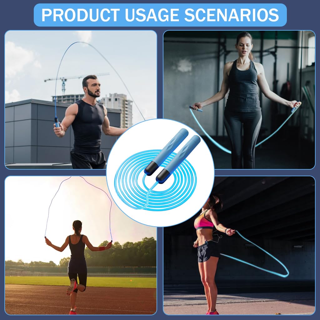 Proberos LED Jump Rope for Fitness and Cardio with Ergonomic ABS Handles | Colorful PVC 45mm Rope