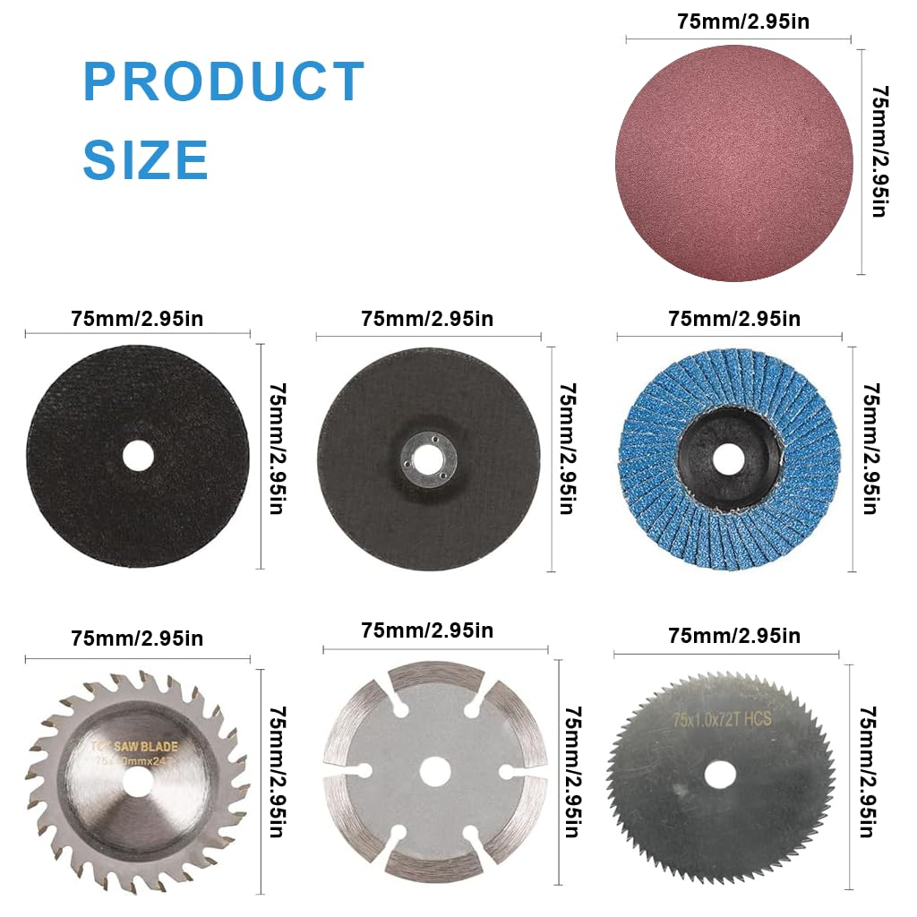 Serplex Angle Grinder Abrasive Discs for Wood Carving and Sanding 7 pcs Set | Fits 3 in Grinders