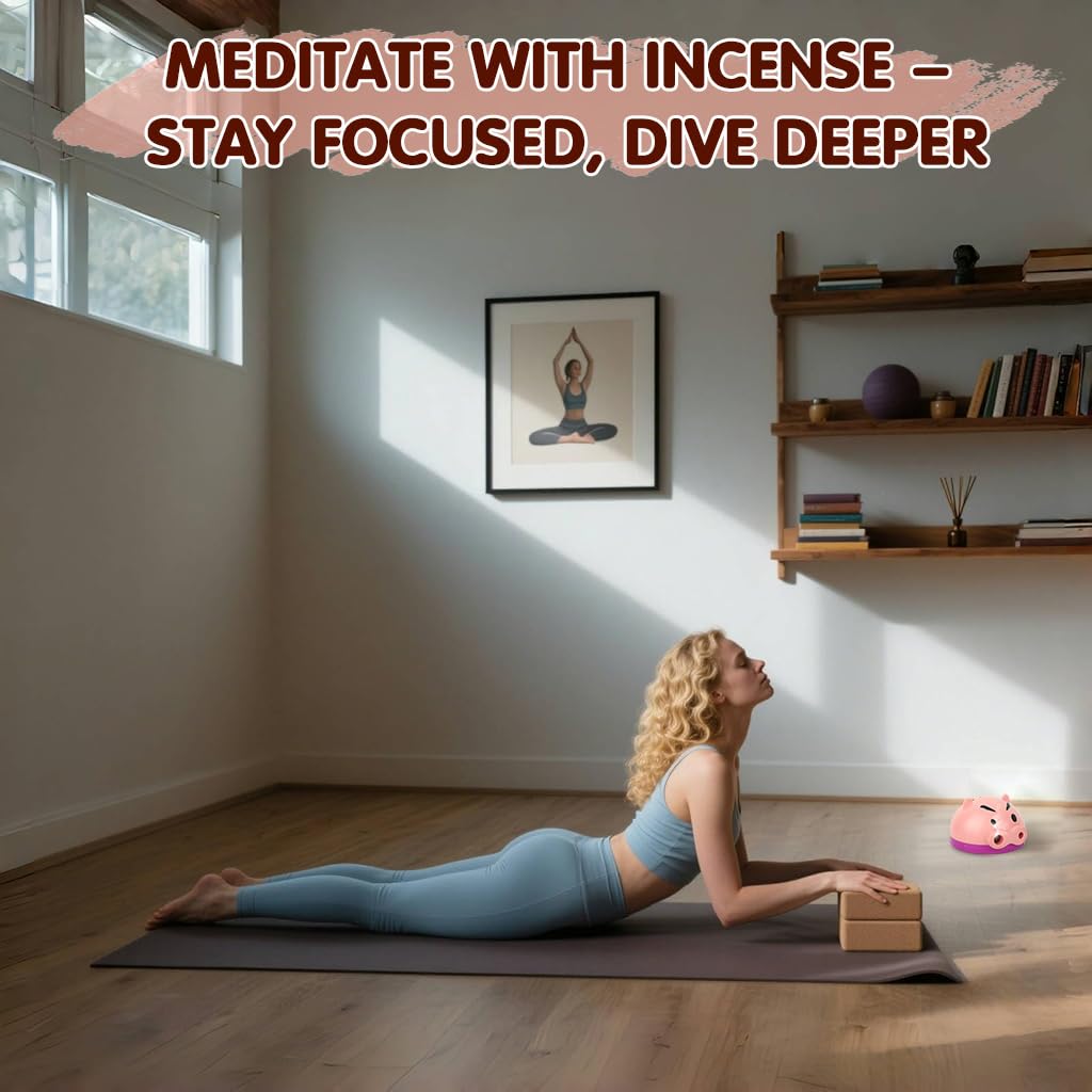 HASTHIP Incense Holder for Yoga and Meditation with Ventilated Pig Nose Lid | 7.09 in Odor‑Resistant Box