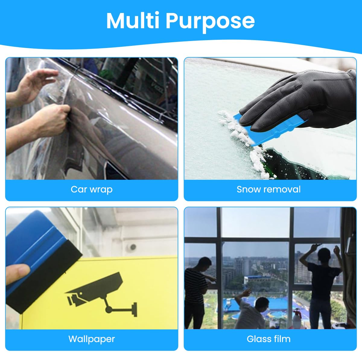 STHIRA Squeegee for Vinyl Wrap with Felt Edge 20PCS 4 Inch | Scratch Free Film Application