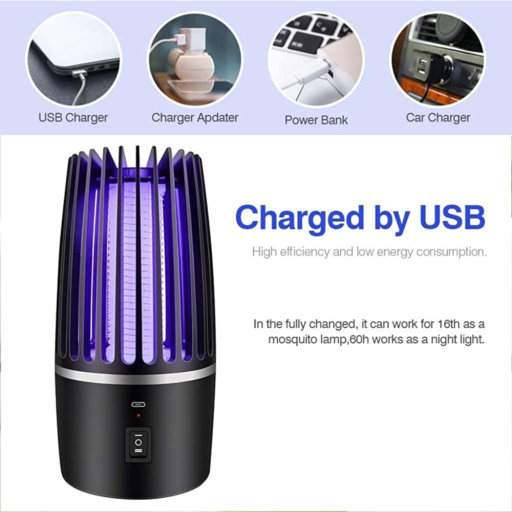 Optifit UV Mosquito Killer Lamp for Indoor and Outdoor Use with 1200mAh Battery | Quiet 360° Electric Bug Zapper