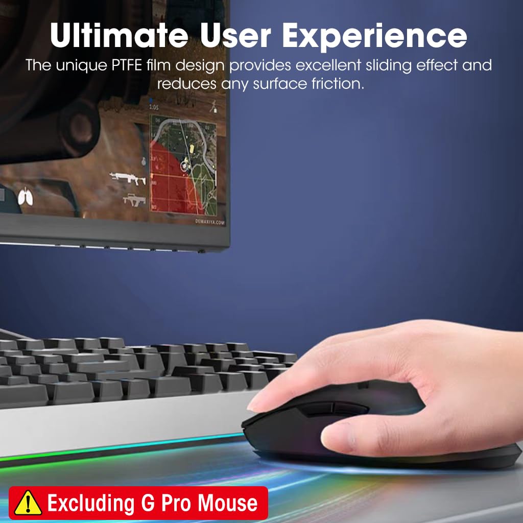 Zeitel Mouse Feet Skates for Logitech G Pro Superlight featuring 0.7mm PTFE curved edges | smooth glide replacement