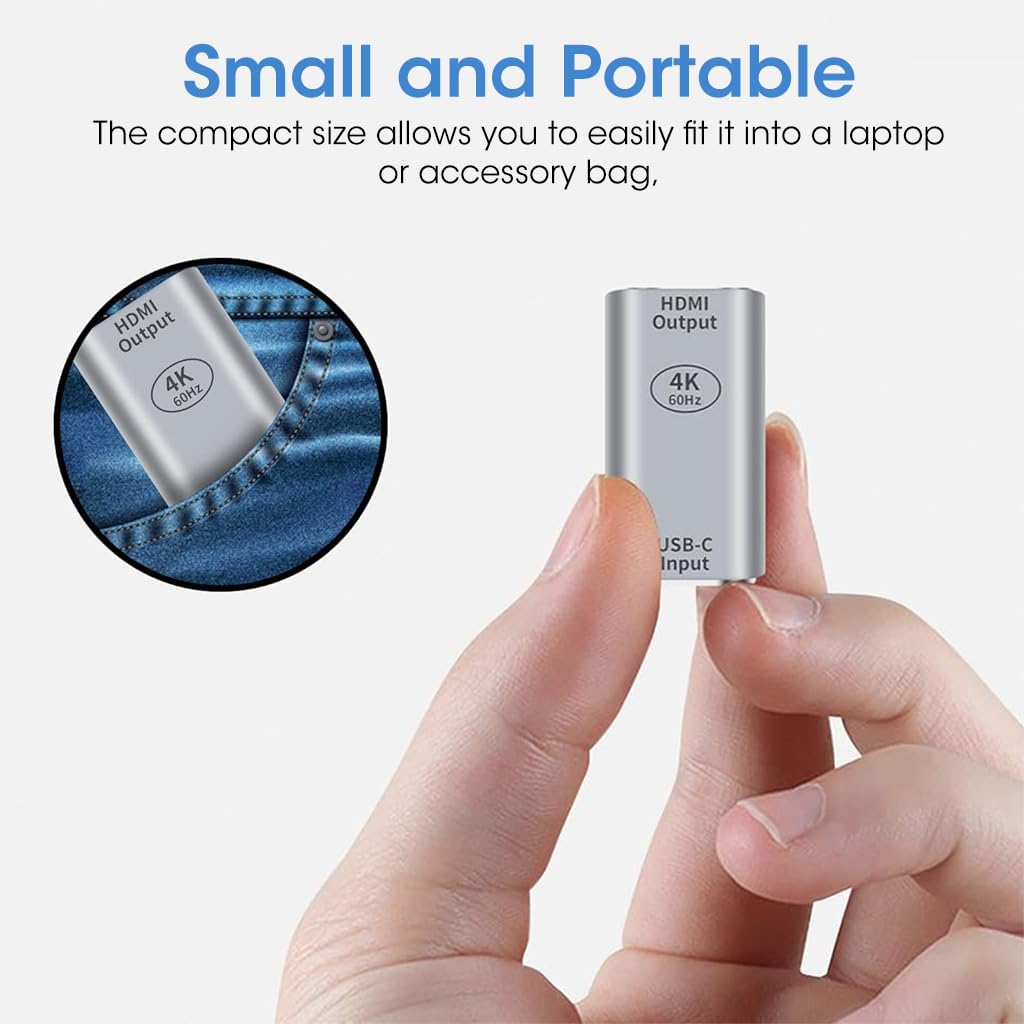 Verilux USB C to HDMI Adapter 4K@60Hz for MacBook and iPad Pro featuring Aluminum Alloy Shell