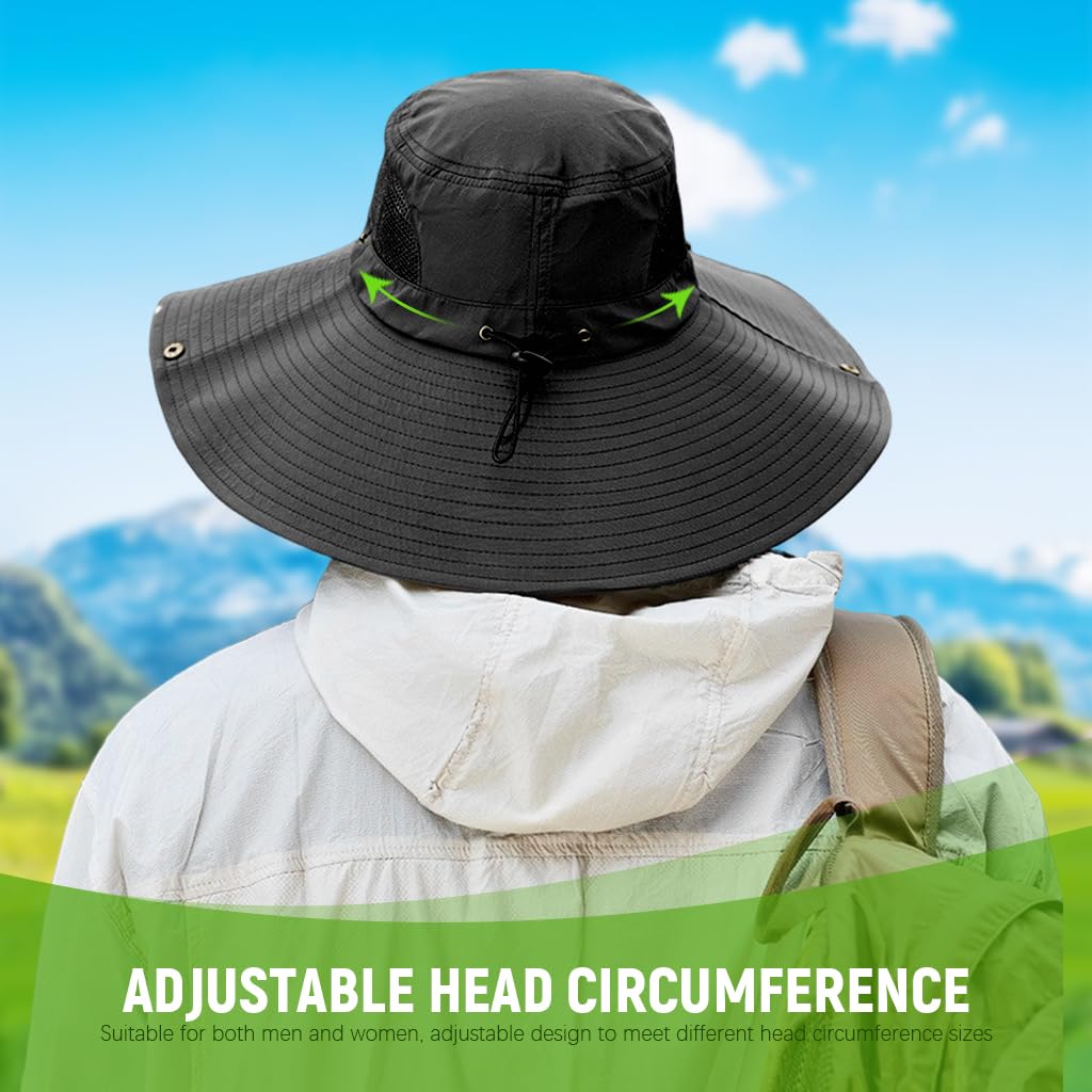 PROBEROS Sun Hat for Men and Women with UPF50+ UV Protection and Wide Brim | 3PCS Black