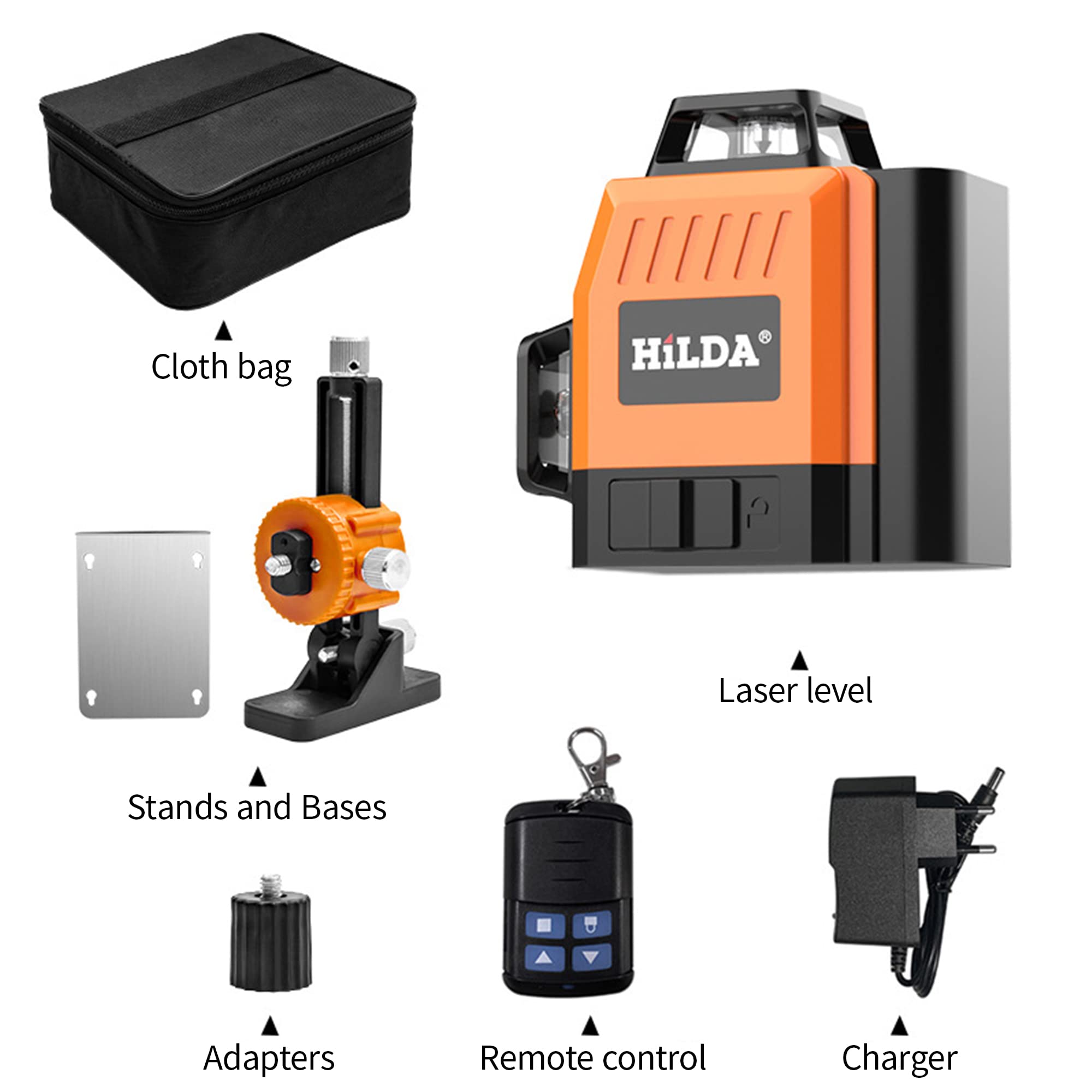 HASTHIP Laser Level for Construction with 12 Line 360° Self Leveling and Remote Control | Green Beam Alignment Tool