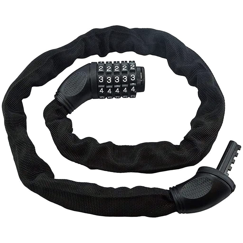 STHIRA Bike Chain Lock for Bicycle and Motorcycle Use featuring 5 Digit Combo and 105 cm Zinc Alloy Chain