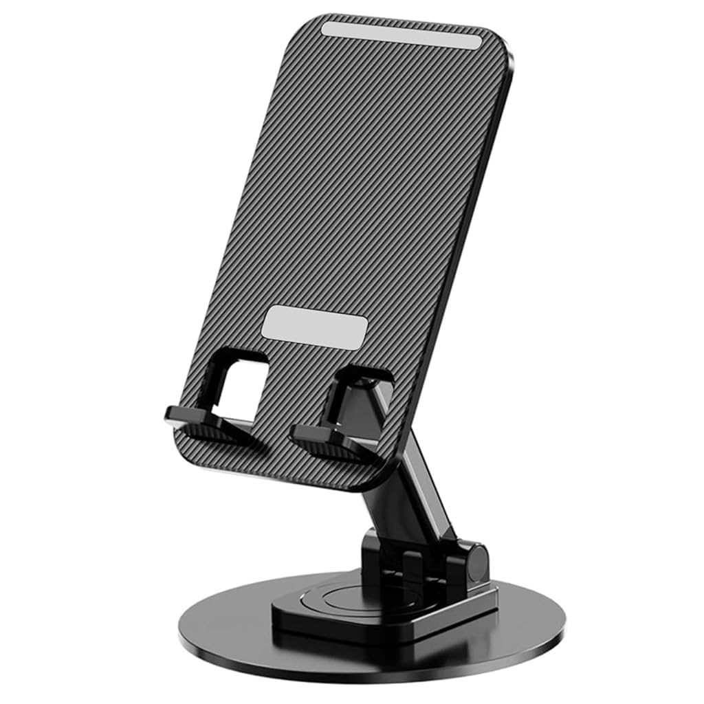 ZORBES Phone Stand Desk Metal Phone Holder 360° Rotatable Mobile Phone Stand, Adjustable Tilting Mobile Stand, Anti-Slip Metal Phone Stand for iPhone 15/14/ 13, Samsung, More