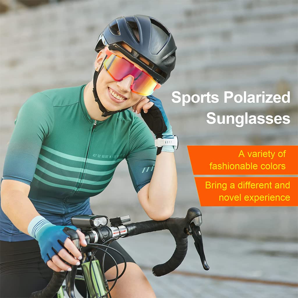 GUSTAVE UV400 Cricket Sunglasses for Outdoor Sports with Polarized Lens | Orange Frame 150mm