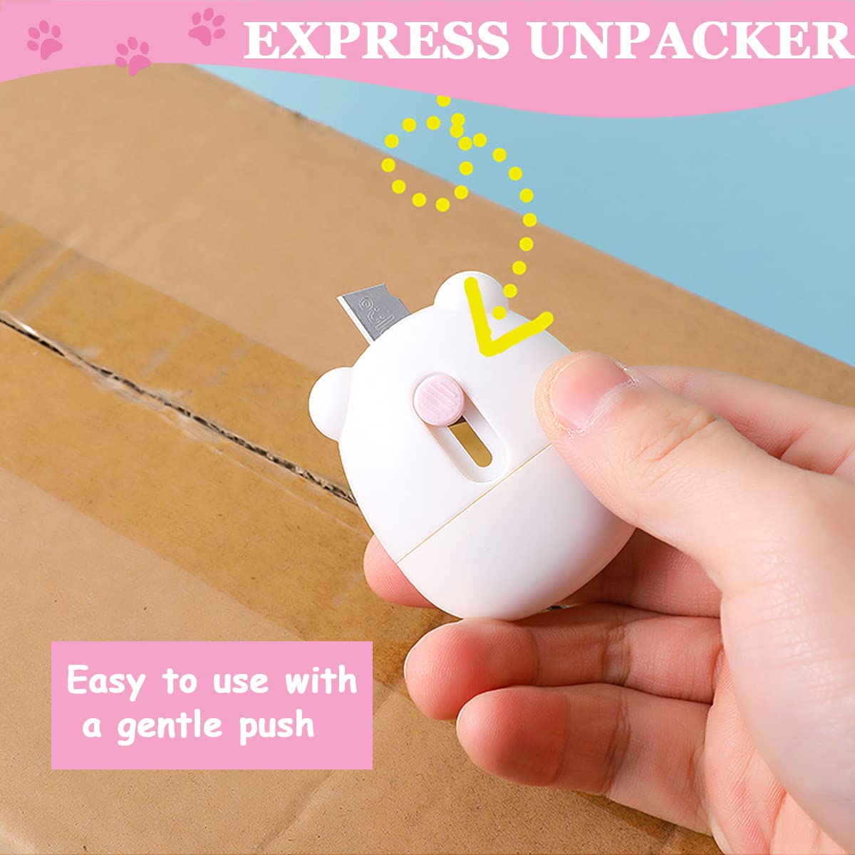 Climberty Identity Protection Roller Stamp with Retractable Cutting Tool and ABS Body | 4.7×5.6 cm Pink Privacy Protector