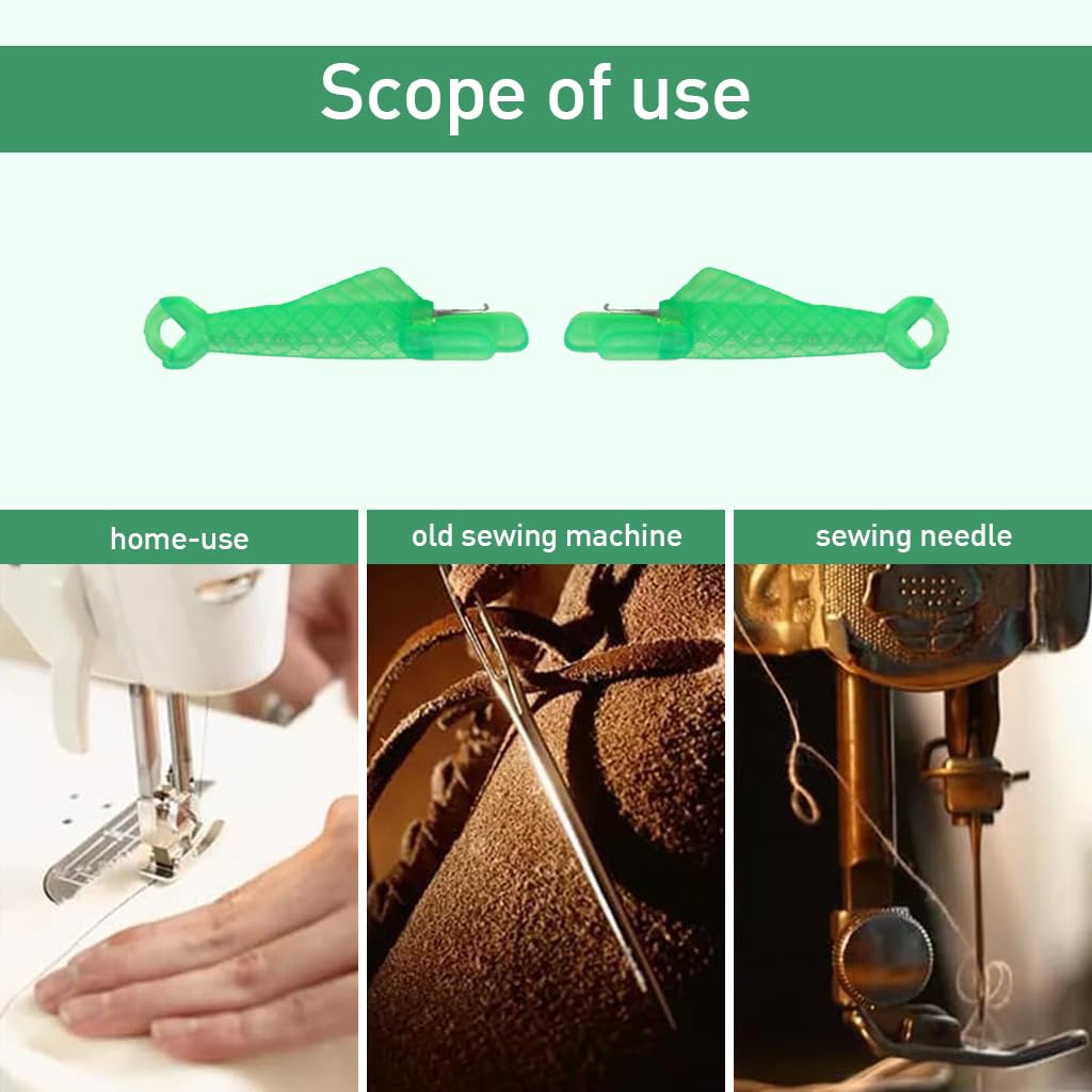 HASTHIP Sewing Machine Needle Threader Set of 10 with Automatic Loop Tool for Easy Use