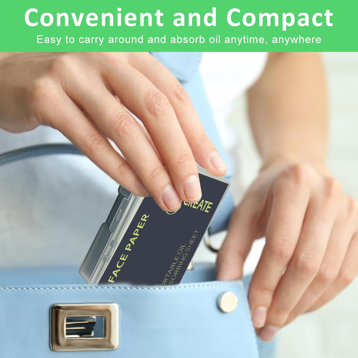 MAYCREATE Oil Blotting Paper for Oily Skin with Mirror and Puff, 300pcs Natural Linen | Portable Shine Control Sheets