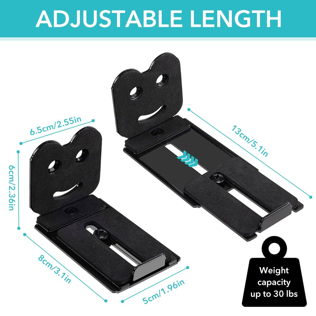 ZORBES Adjustable Soundbar Mount for Wall Setup with 3.1–5.1 in Width Brackets | Metal Construction