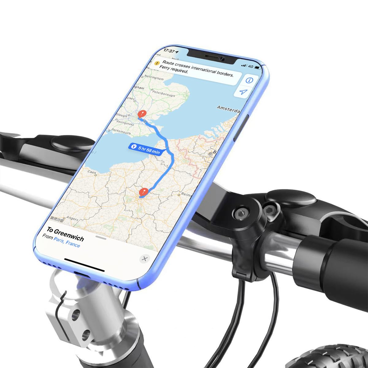 ZORBES Motorcycle Phone Holder for 22.2–28.6mm Handlebars featuring Quad Lock System | Fits 4.7–7.2in Phones