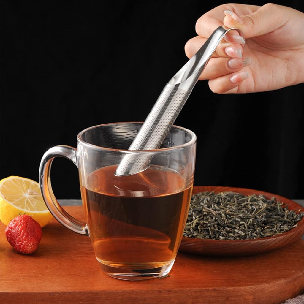 Supvox Tea Infuser for Loose Leaf Tea with 14cm Sliding Lid Design and Hook | 304 Stainless Steel Filter for Cups and Teapots