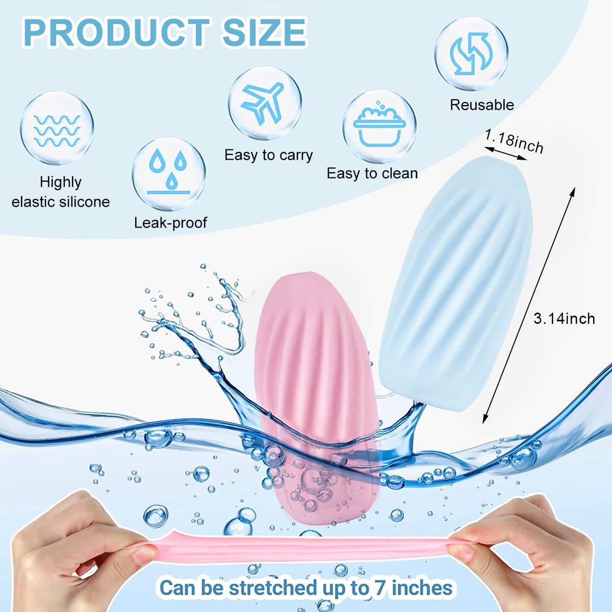 MAYCREATE Elastic Leak Proof Sleeves for Travel Bottles with Anti Open Design | 2pcs TPE Reusable Covers