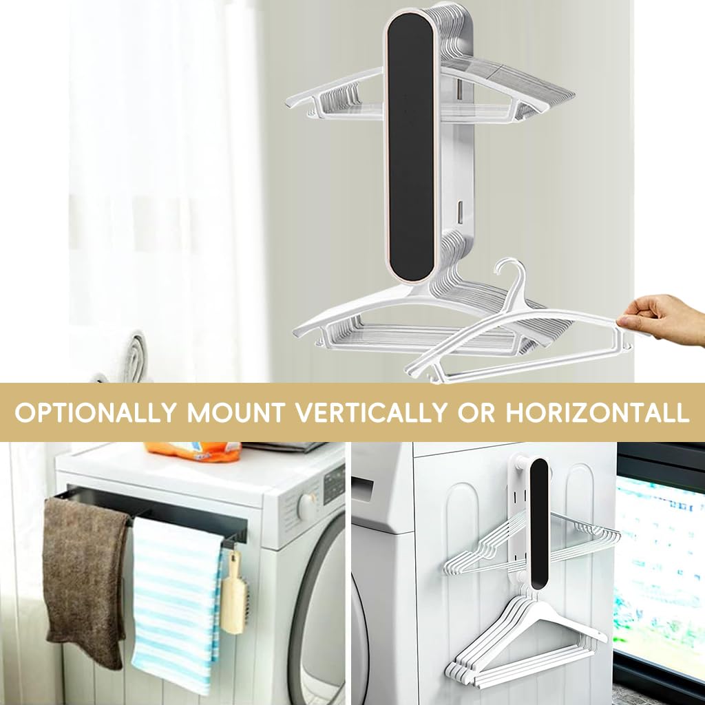 HASTHIP Clothes Hanger Organizer Rack for Closet and Laundry with Double Layer Retractable Design | Holds up to 50 Hangers and Supports 8 lbs