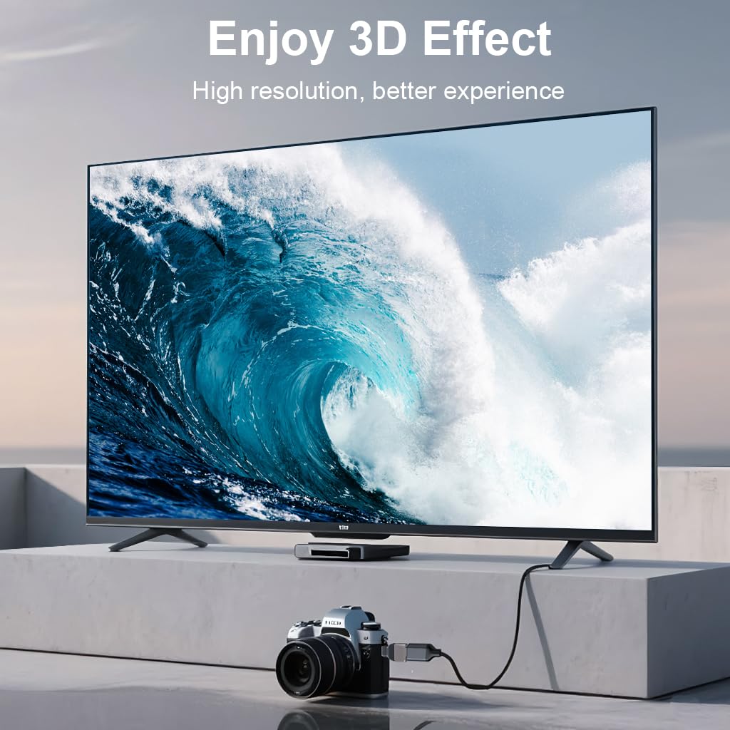 ZORBES Mini HDMI to HDMI Adapter for 8K Display with 48Gbps Speed & Gold-Plated Connectors