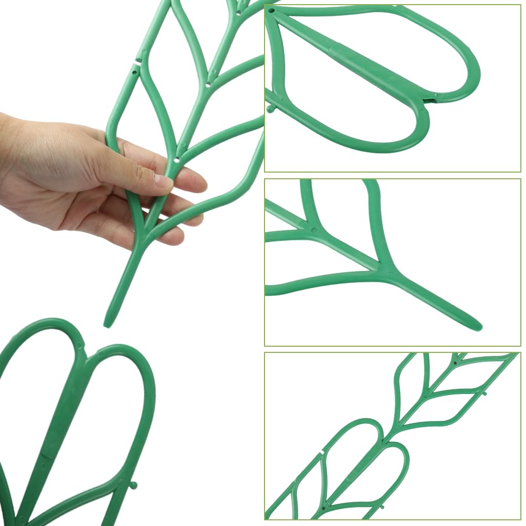 HASTHIP Plant Trellis for Climbing Plants with Connectable Design 6Pcs 10x35cm | Leaf Pattern Support