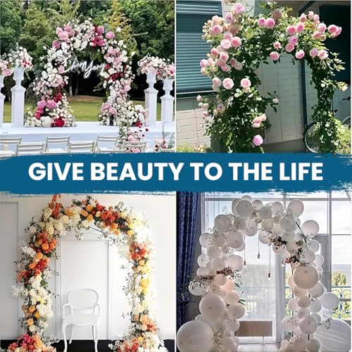 Supvox® Decorative Flower Arch Frame 55.1x 94.5 inch, Freestanding Flower Arch Door Frames with Base, DIY Assembly Metal Black Finish Wedding Archs Frame for Ceremony, Party, or Garden Decor