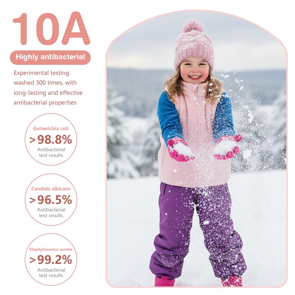 SANNIDHI Kids Sleeveless Jacket for Fall and Winter with Full Zip and Pockets | 130 cm Pink Fleece Vest