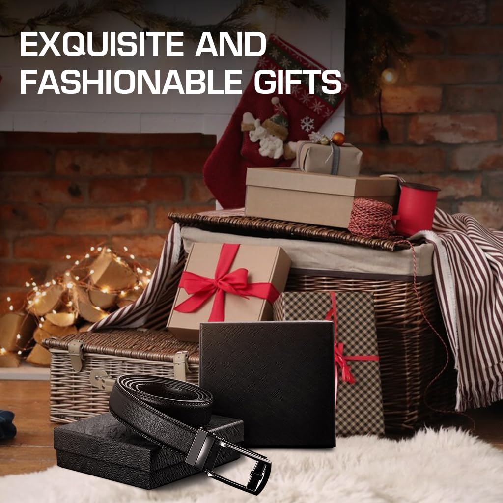 GUSTAVE Belts for Men for Business and Casual Wear featuring Auto Lock Buckle | 125cm Leather