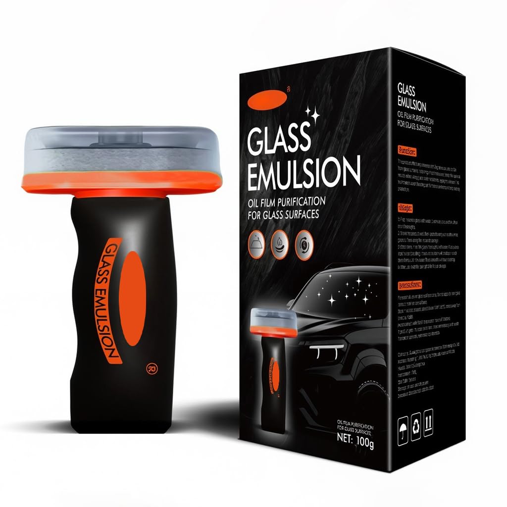 STHIRA Windshield Oil Film Cleaner for Car and Glass Surfaces with Built In Brush 100g Capacity