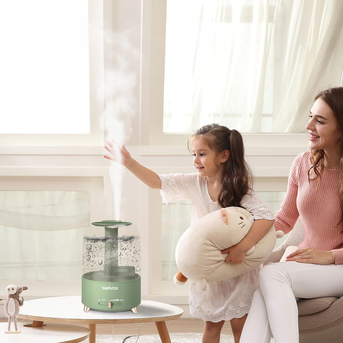 Supvox Humidifier for Bedroom and Baby with 4.2L Tank 360° Rotating Nozzle | Ultra Quiet Auto Shut-Off