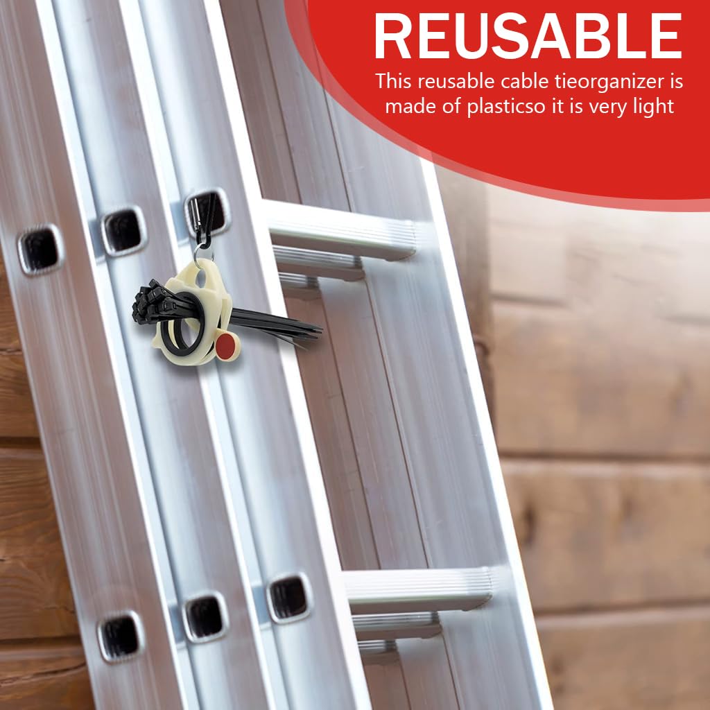 Serplex Zip Ties Organizer with Carabiner for Cable Management featuring Glow in the Dark Clip