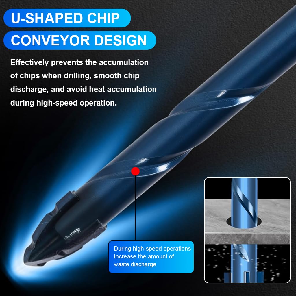 Serplex Countersink Drill Bit Set for Woodworking with 10 pcs and 5 sizes | #45 Carbon Steel